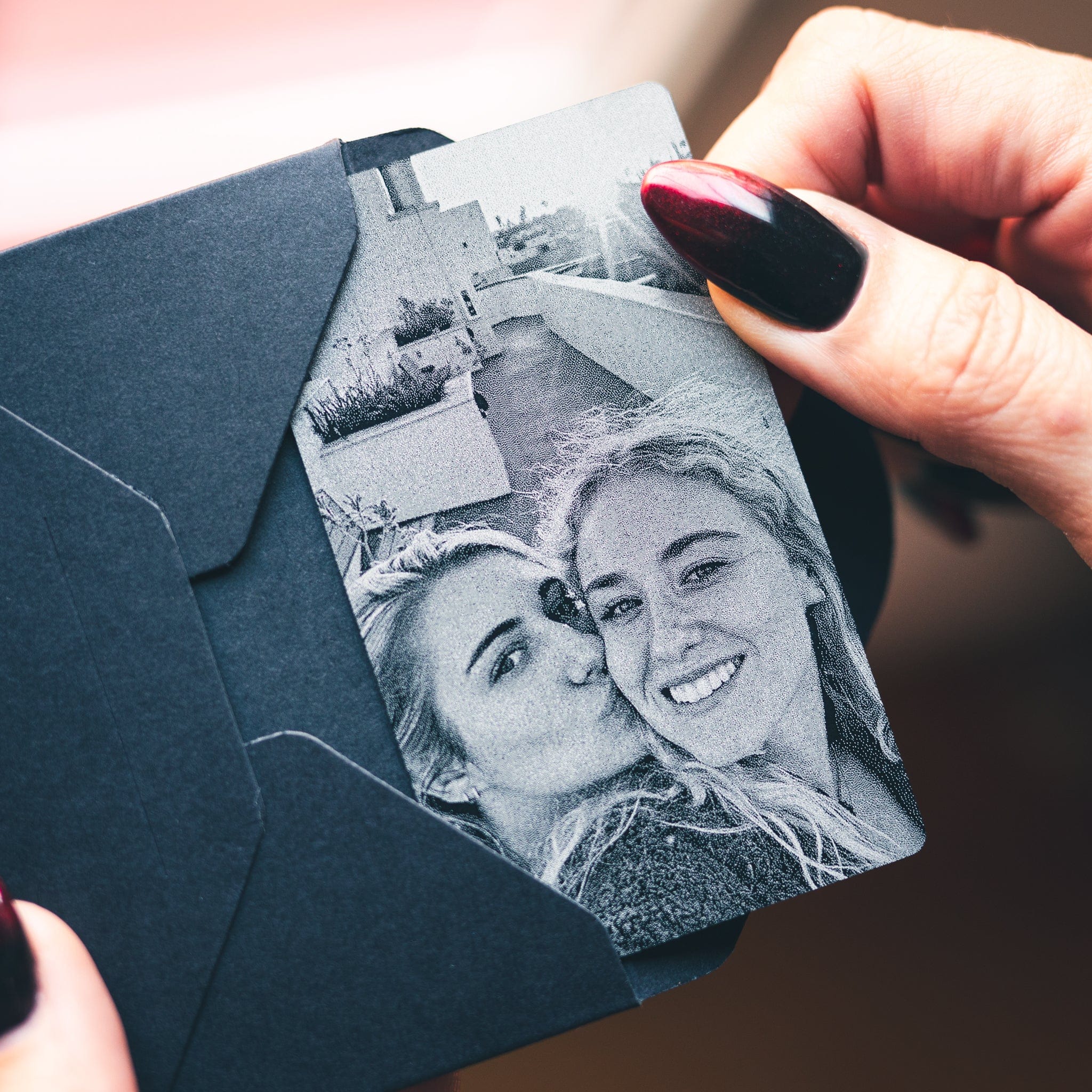 personalized metal wallet card for her