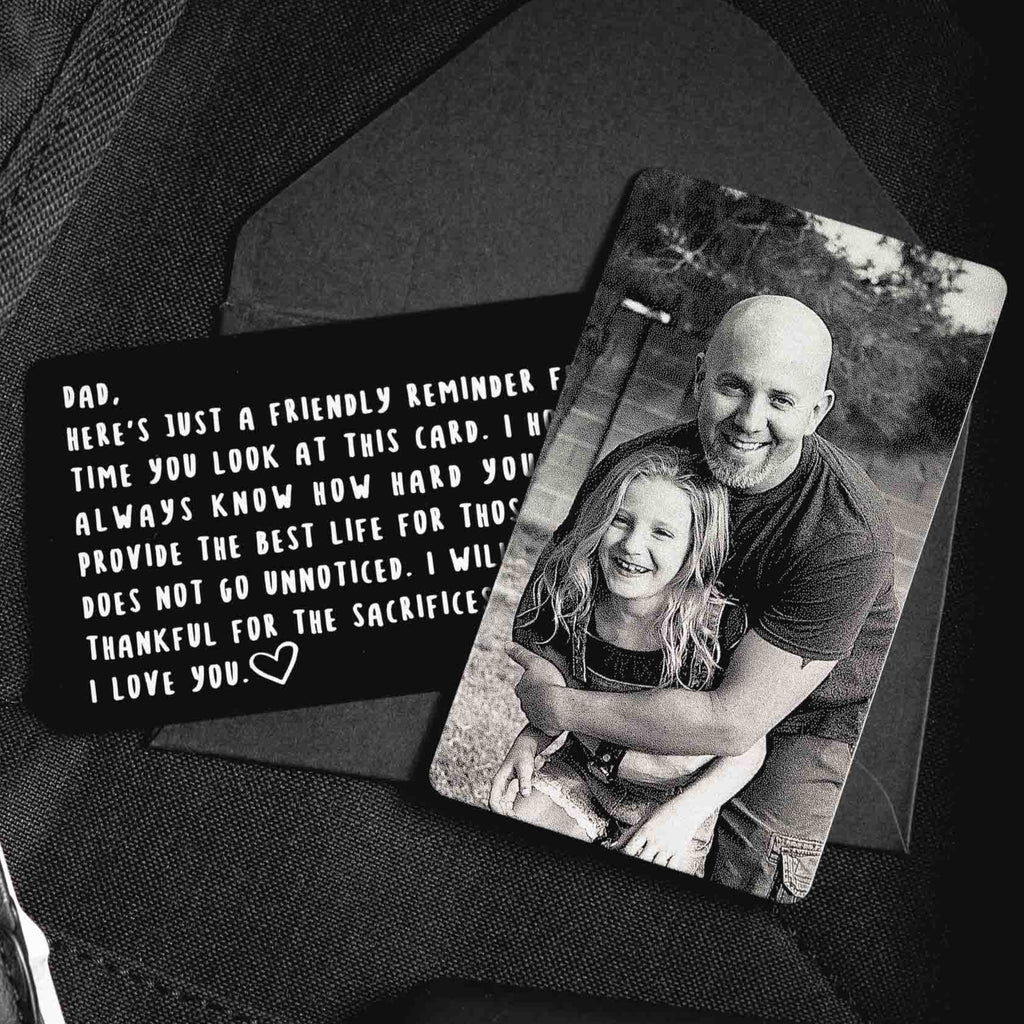 photo wallet card for dad from daughter