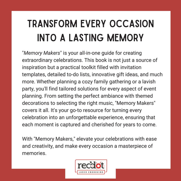Red Dot Laser Engraving eBook Memory Makers: Your Guide to Creating Amazing Celebrations for Any Occasion | eBook