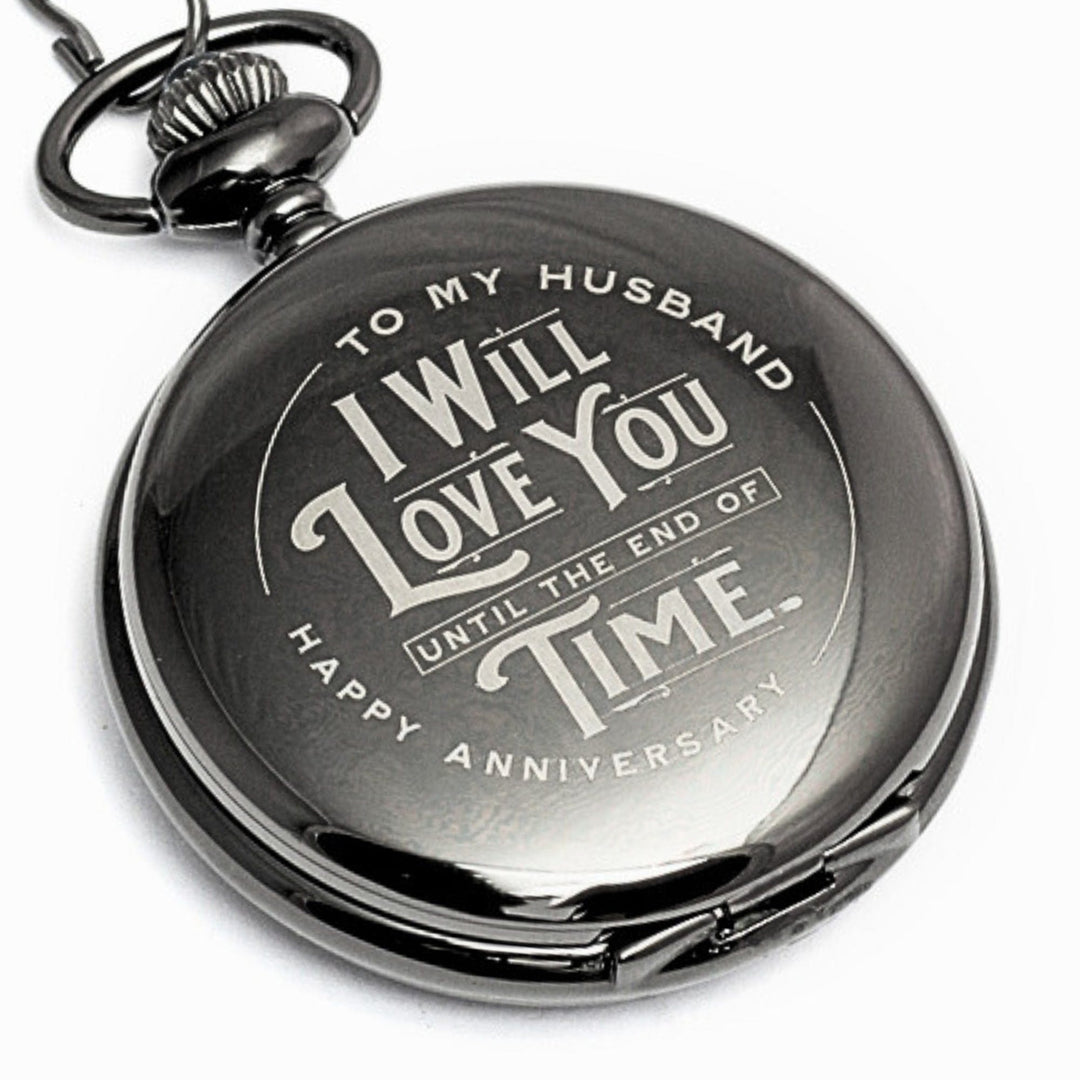 Engraved pocket watch for husband hotsell