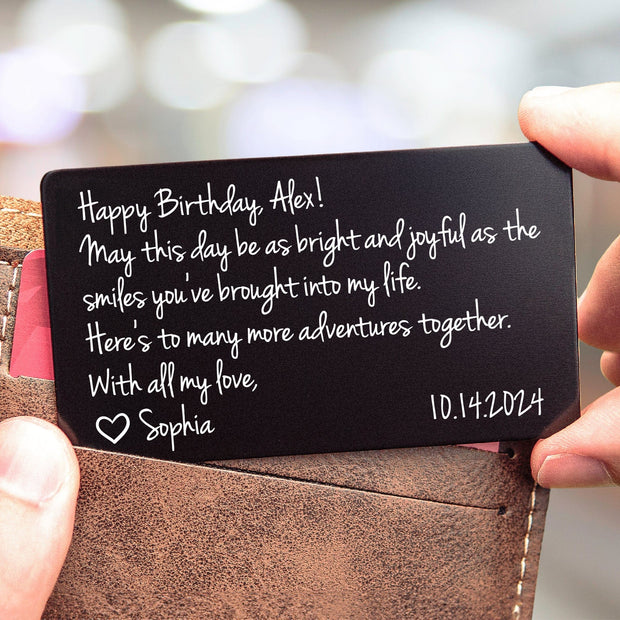 Custom Wallet Card - Laser Engraved (Metal, Aluminum)