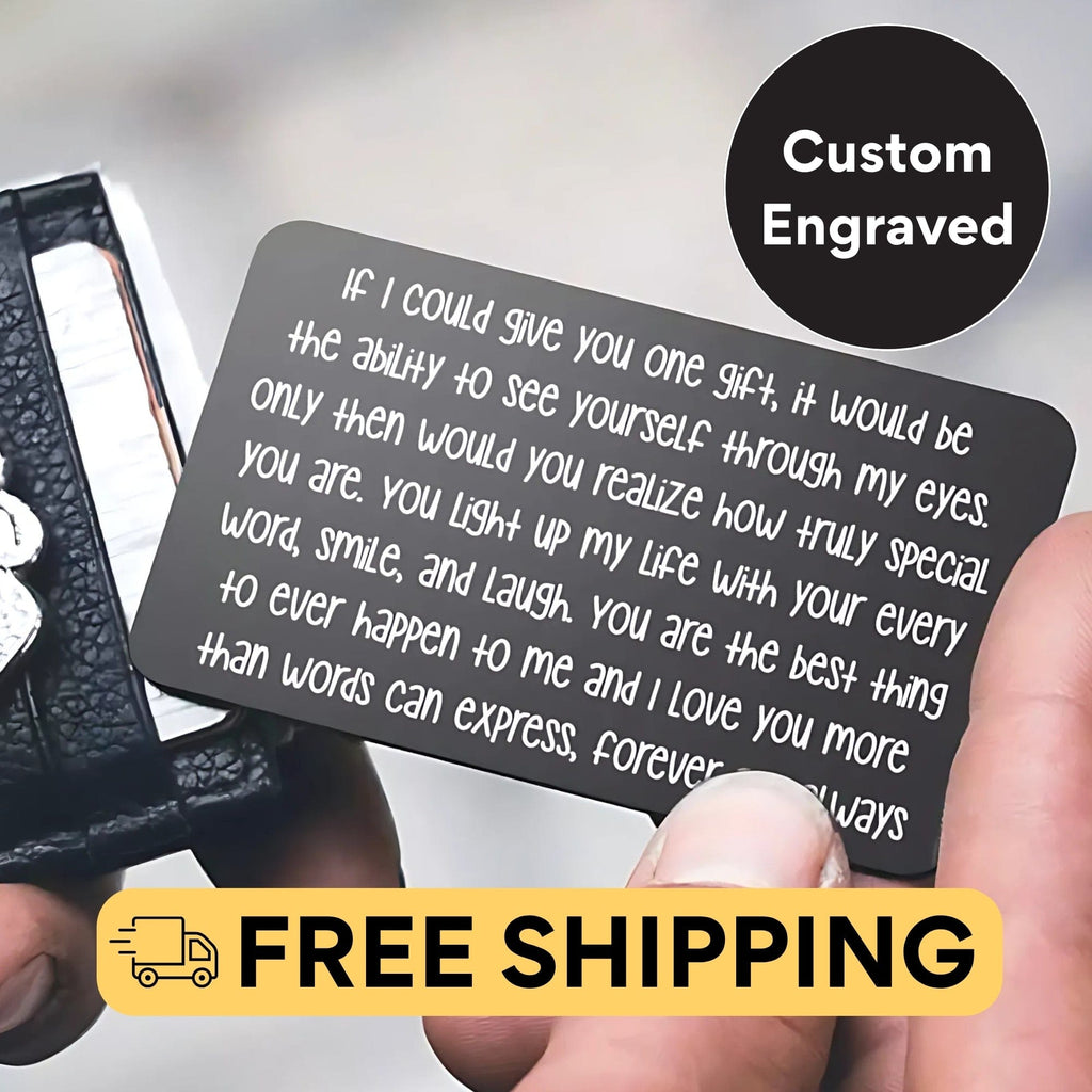 Red Dot Laser Engraving Wallet Cards Custom Wallet Card – Laser Engraved Metal