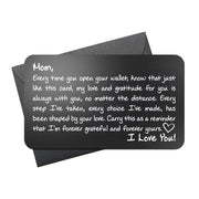 Red Dot Laser Engraving Wallet Cards Engraved Wallet Card Note for Mom | Love You Mom, Mothers Day