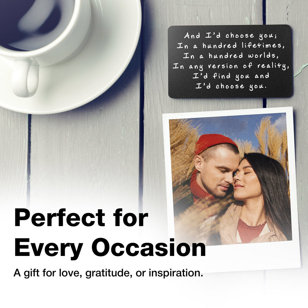 Red Dot Laser Engraving Wallet Cards "I'd Choose You" - Wallet Card