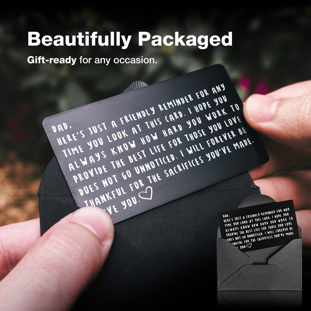 Red Dot Laser Engraving Wallet Cards "I Love You Dad" - Wallet Card