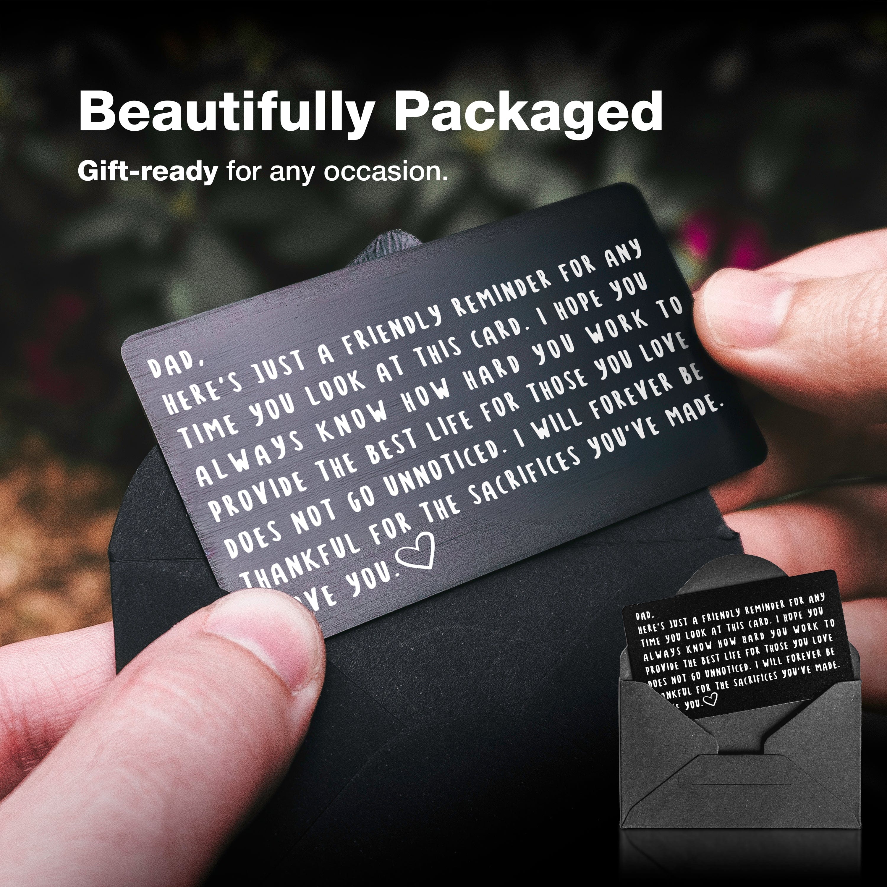 Red Dot Laser Engraving Wallet Cards "I Love You Dad" - Wallet Card