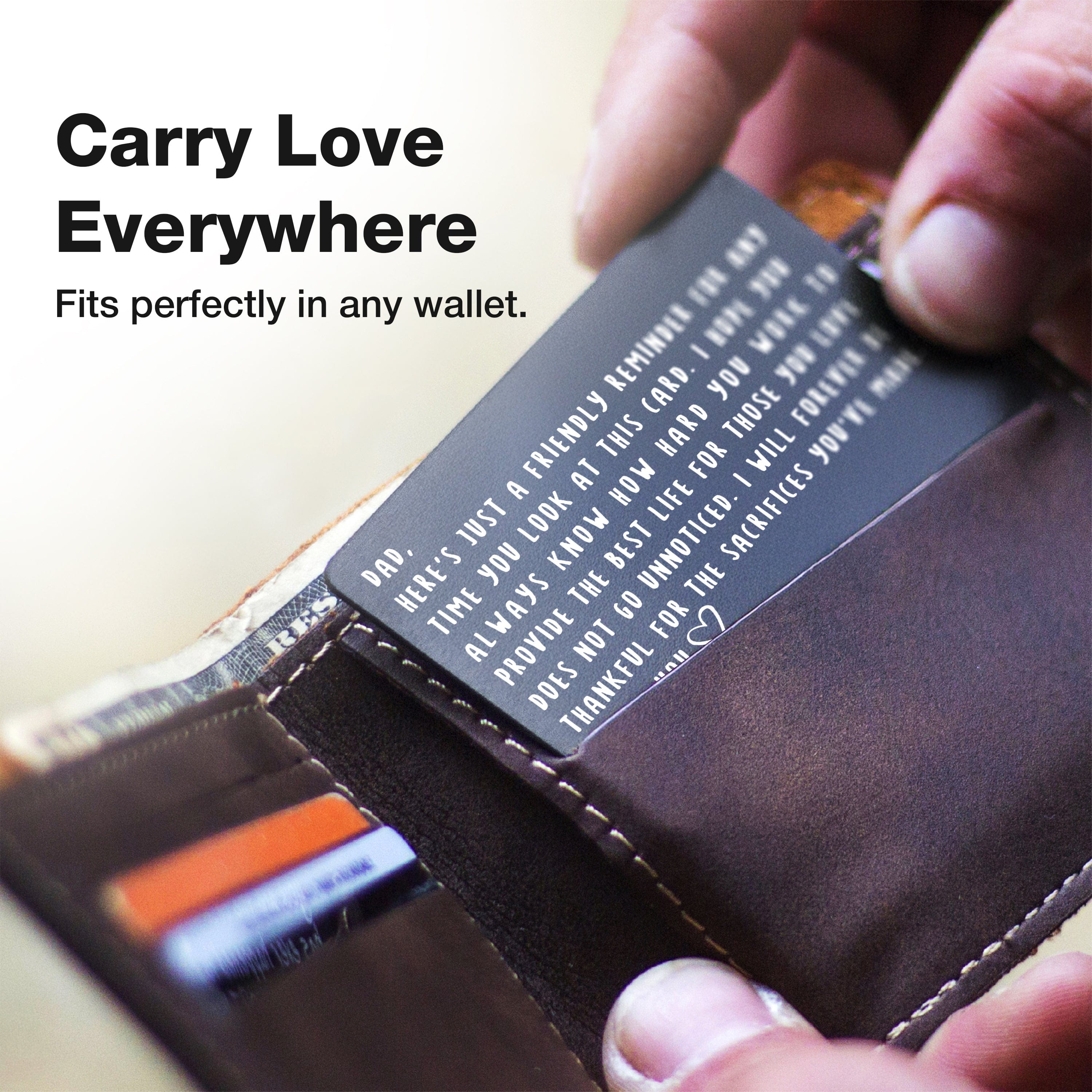 Red Dot Laser Engraving Wallet Cards "I Love You Dad" - Wallet Card