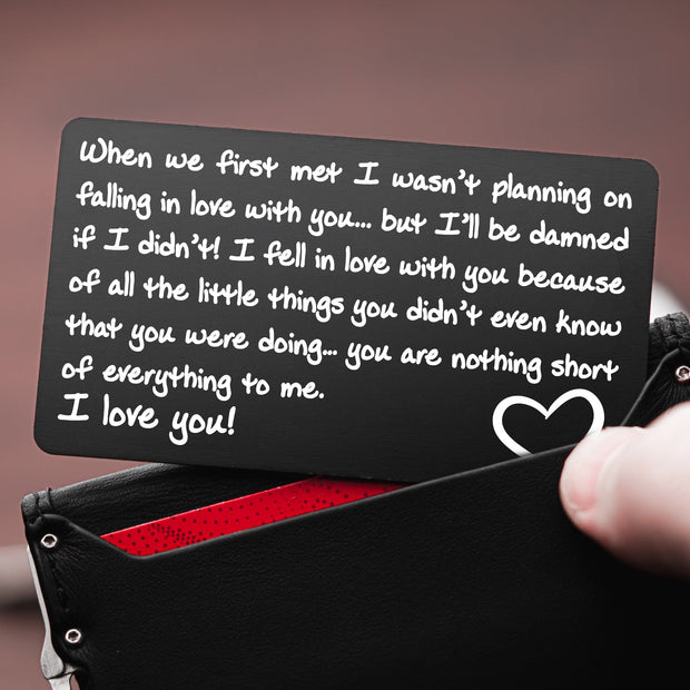 Personalized Engraved Wallet Card Insert with Custom Message – Red Dot ...