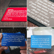 Red Dot Laser Engraving Wallet Cards Personalized Wallet Card - Write Your Own Message