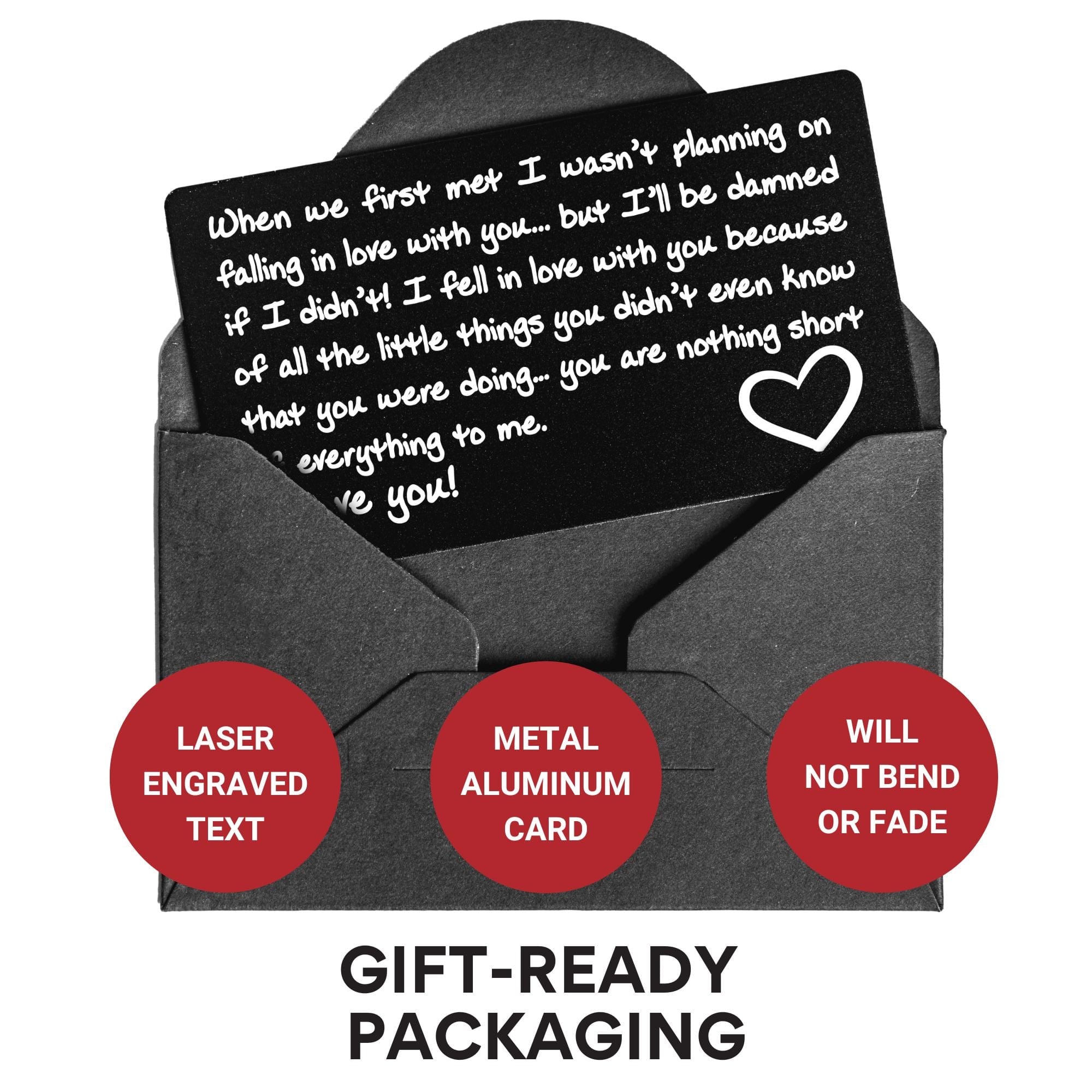 Red Dot Laser Engraving Wallet Cards Personalized Wallet Card - Write Your Own Message