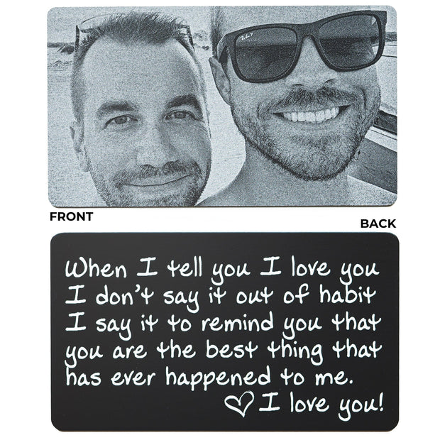 Red Dot Laser Engraving Wallet Cards Photo Wallet Card & Personalized Message