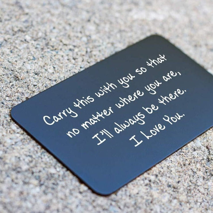 Red Dot Laser Engraving Guild Product Laser Engraved Wallet Card Note Insert | "Carry This With You..."