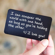 Red Dot Laser Engraving Guild Product Laser Engraved Wallet Card Note Insert | "I Can Conquer the World..."