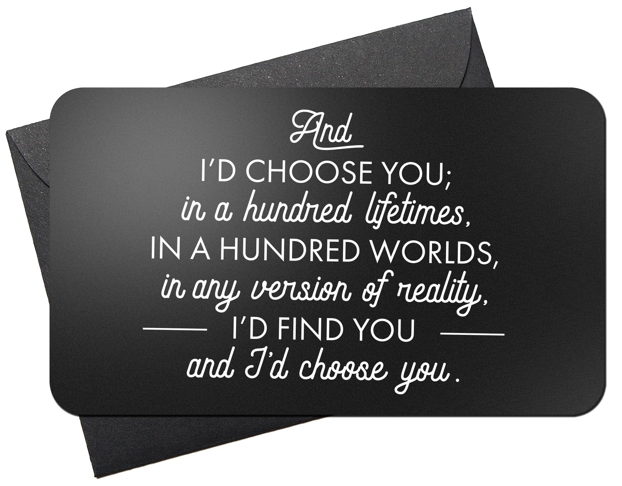 Red Dot Laser Engraving Laser Engraved Wallet Card Note Insert | "I'd Choose You"