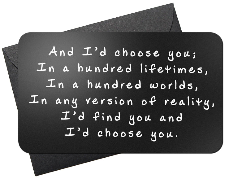 Red Dot Laser Engraving Wallet Cards Laser Engraved Wallet Card Note Insert | "I&