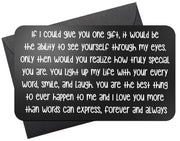 Red Dot Laser Engraving Wallet Cards Laser Engraved Wallet Card Note Insert | "If I Could Give You One Gift"