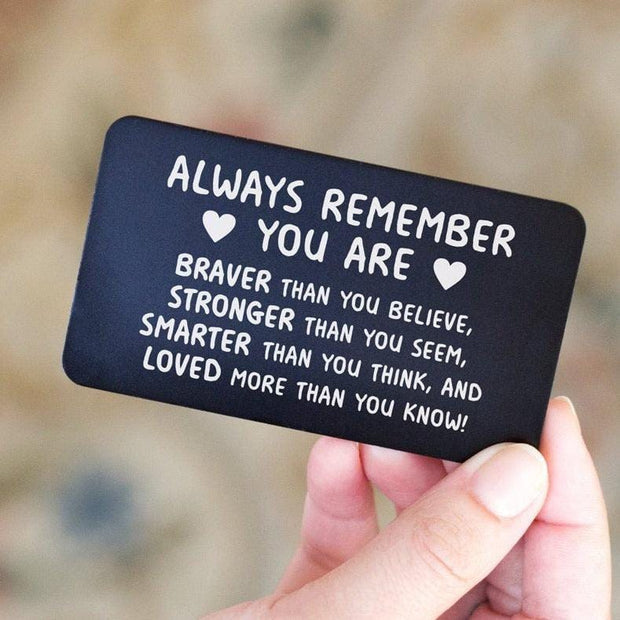 Encouragement, Inspiration, Motivation | A Perfect Dose of Daily Love and Support | Laser Engraved Wallet Card for Him or Her, Carried Daily