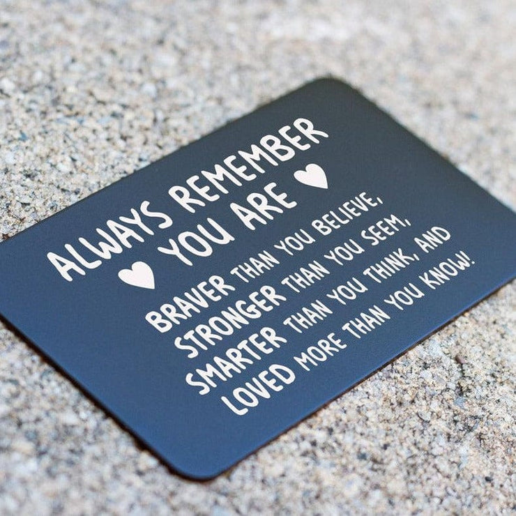 Encouragement, Inspiration, Motivation | A Perfect Dose of Daily Love and Support | Laser Engraved Wallet Card for Him or Her, Carried Daily