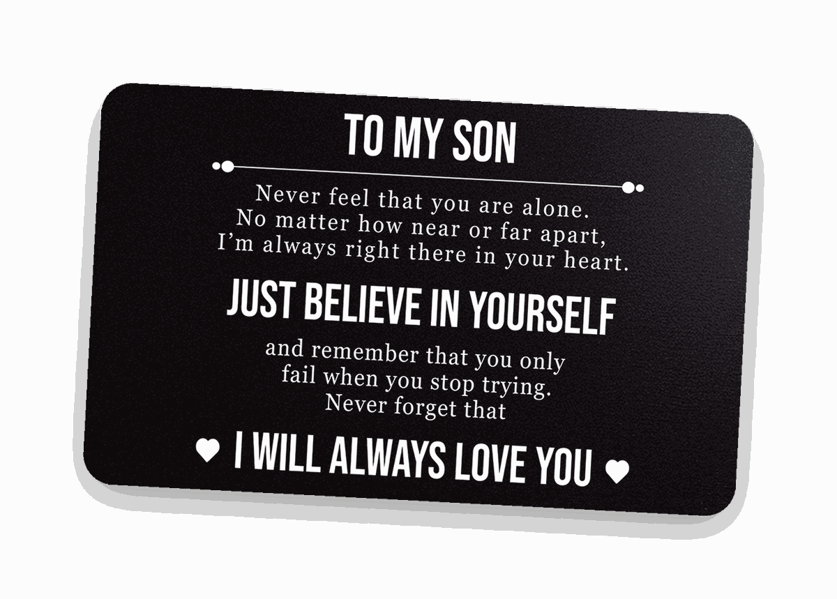 Believe in Yourself engraved wallet card for graduation