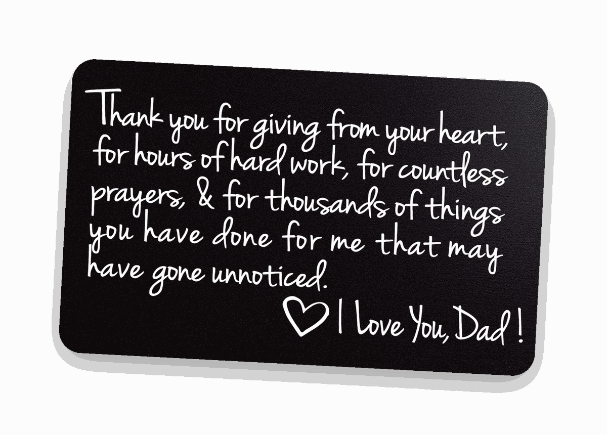 To My Dad engraved wallet card