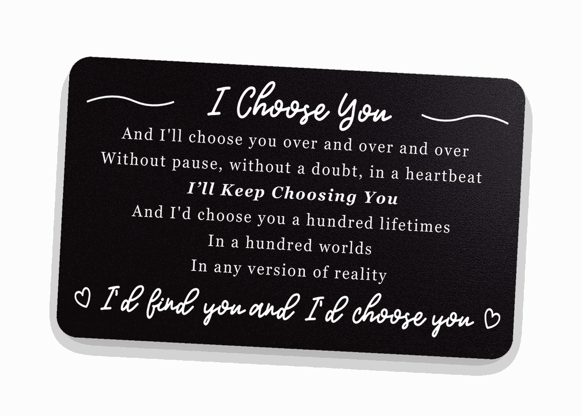 To My Husband engraved wallet card