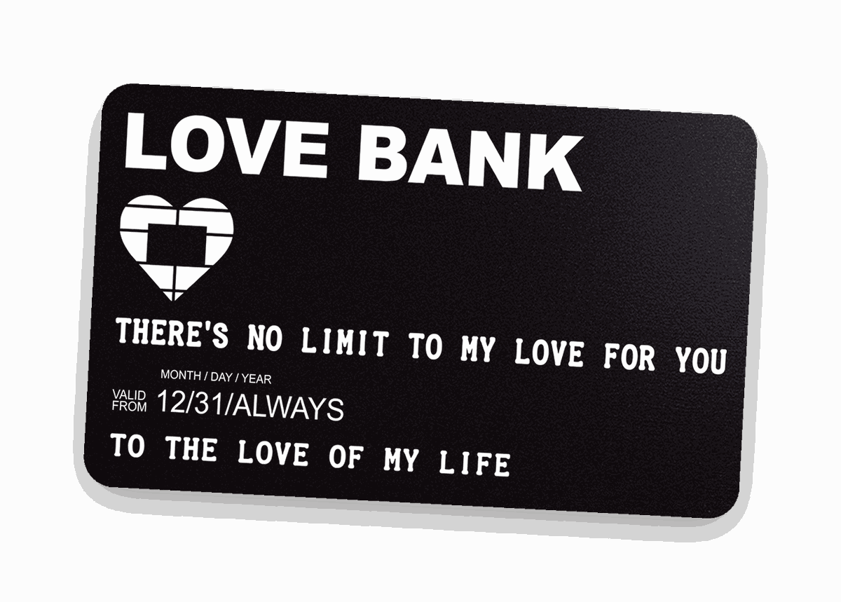 Love Bank personalized wallet card