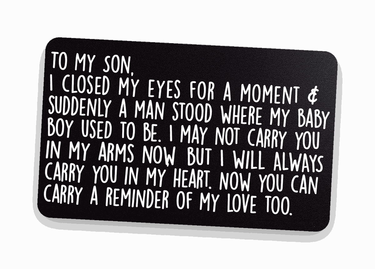 To My Son engraved wallet card