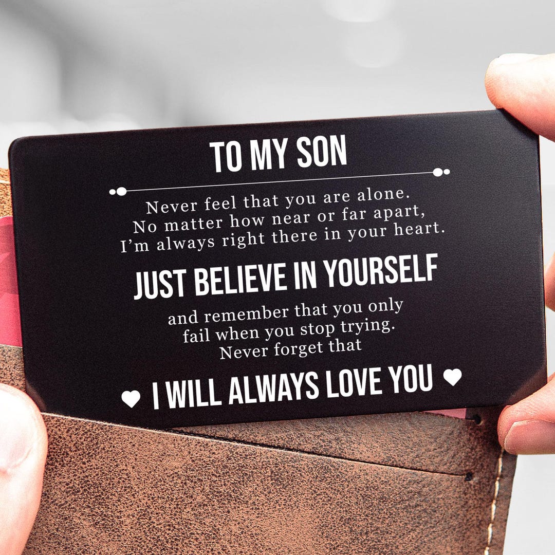 Believe in Yourself engraved wallet card for graduation
