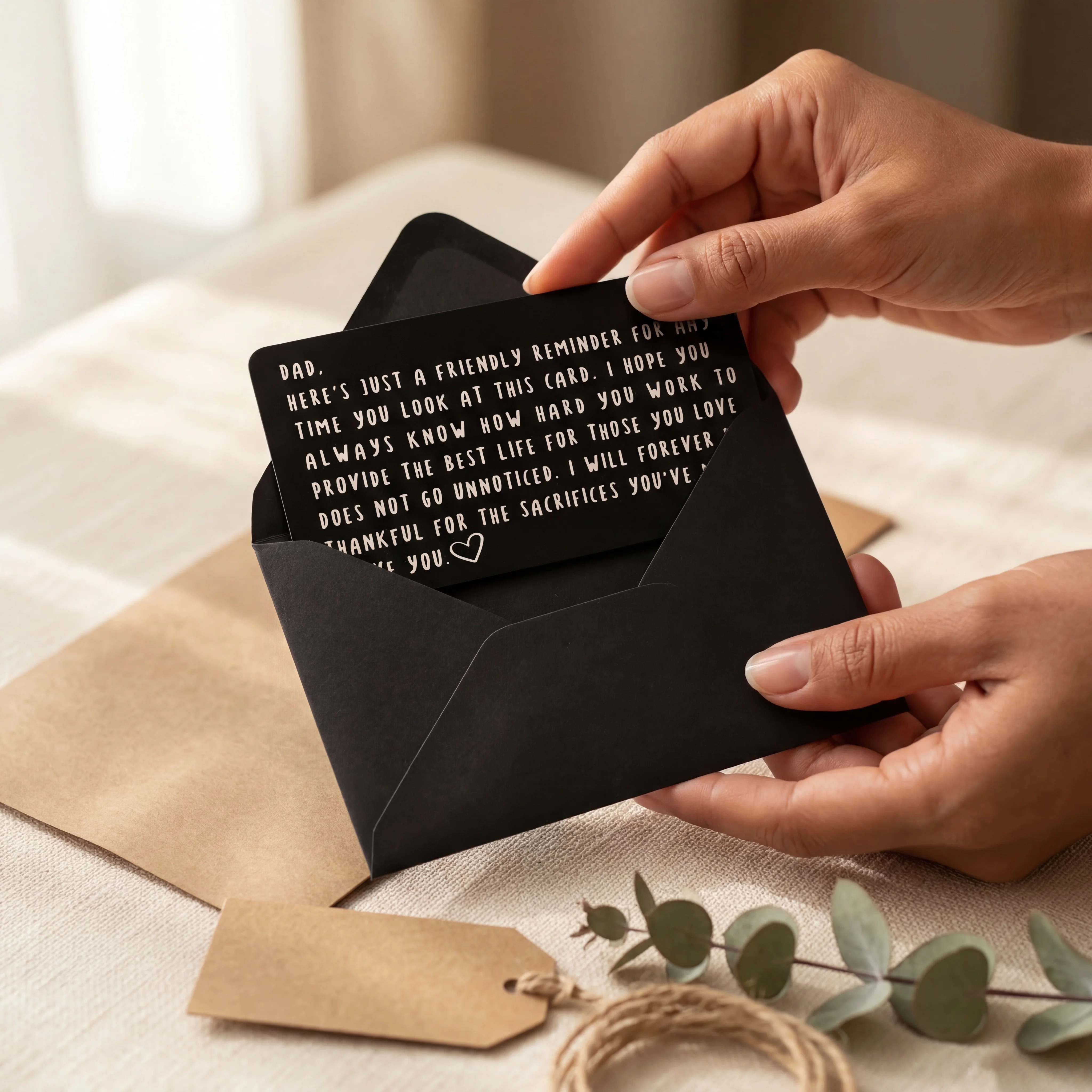 What to write on a wallet card for your husband — message ideas