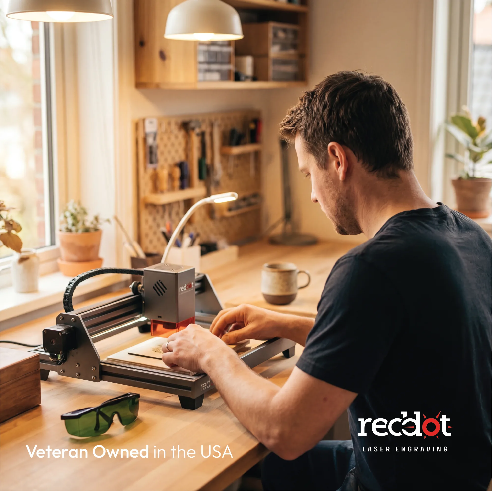 Person holding an engraved love note wallet card, lifestyle photo